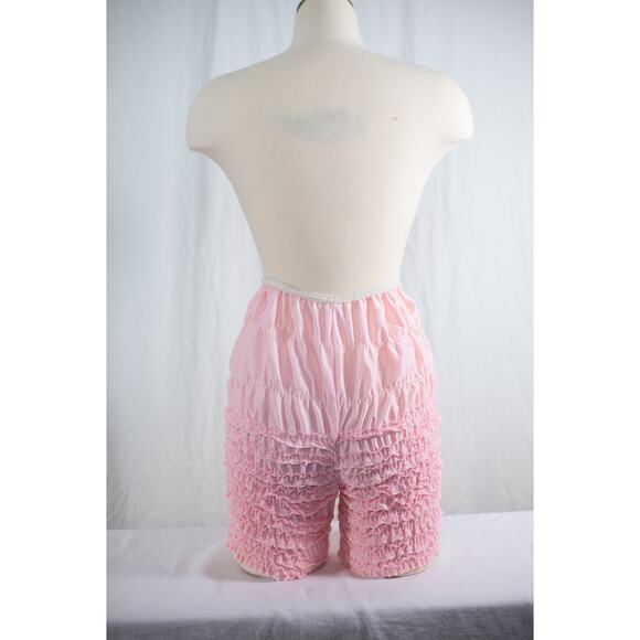 Vintage Pink Ruffle Pettipants Bloomers Lace Boudoir Lingerie Burlesque Pinup, M - Picture 7 of 13